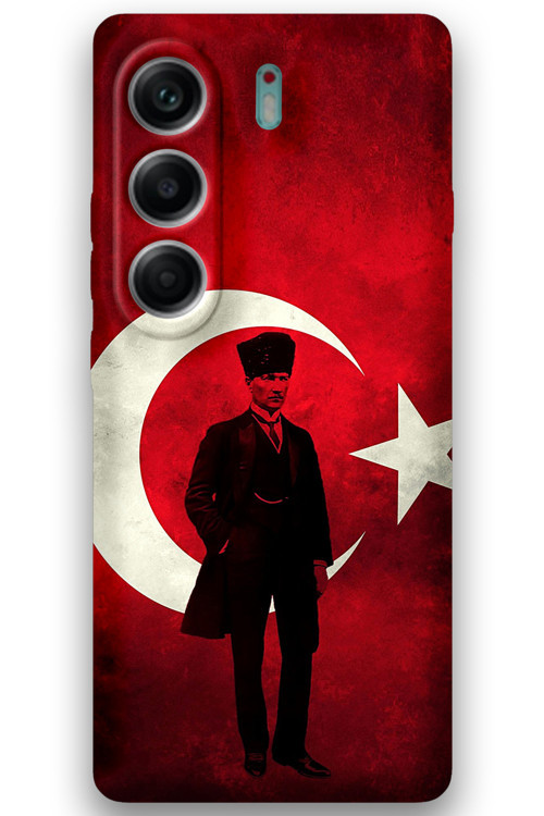 Tecno Camon 40 Pro 5G Uyumlu Atatürk Desenli Telefon Kılıfı + Ekran Koruyucu - 5849