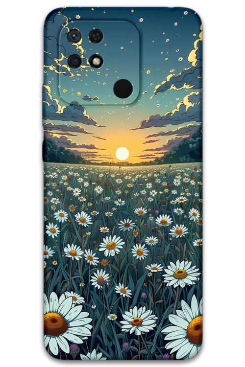 Poco C40 Uyumlu Çiçek Desenli Telefon Kılıfı + Ekran Koruyucu - 5792