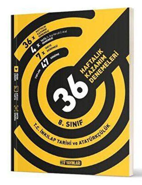 Hız Yayınları 8. Sınıf İnkılap Tarihi 36 Haftalık Kazanım Denemeleri