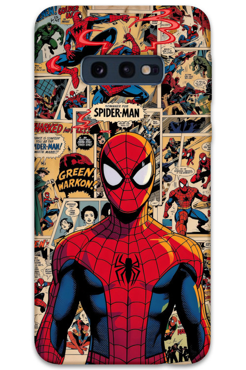 Galaxy S10E Uyumlu Spiderman Desenli Telefon Kılıfı + Ekran Koruyucu - 5934