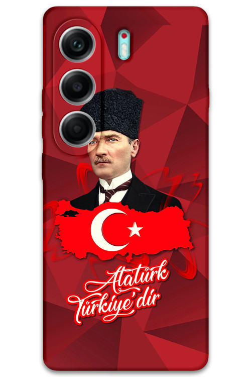 Tecno Camon 40 Pro 5G Uyumlu Atatürk Desenli Telefon Kılıfı + Ekran Koruyucu - 5851