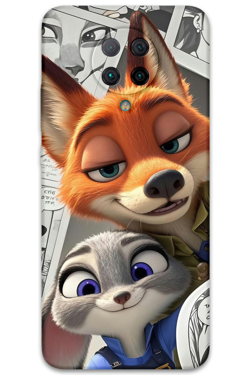 Poco F2 Pro Uyumlu Zootopia Desenli Telefon Kılıfı + Ekran Koruyucu - 5942
