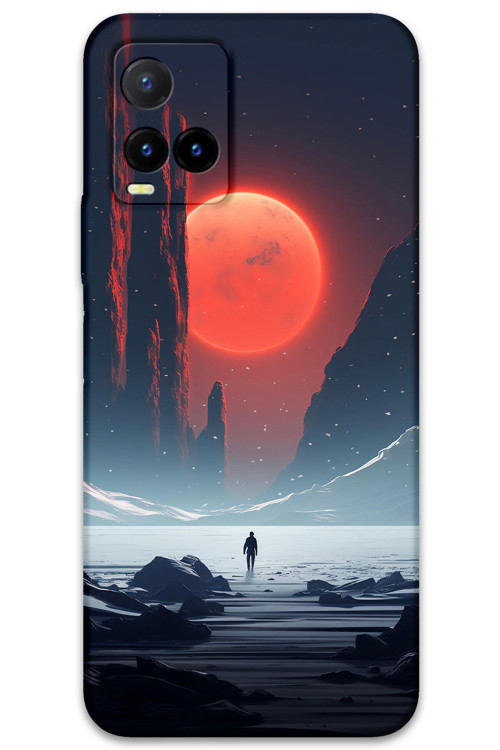Vivo Y32 Uyumlu Uzay Desenli Telefon Kılıfı + Ekran Koruyucu - 5861