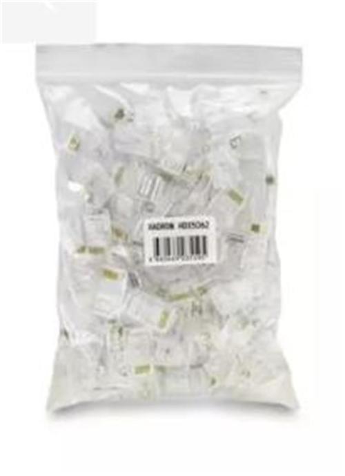 Hdx5063 Cat6 Konnektör Ez Rj45 Delikli 100Lü Paket Şeffaf