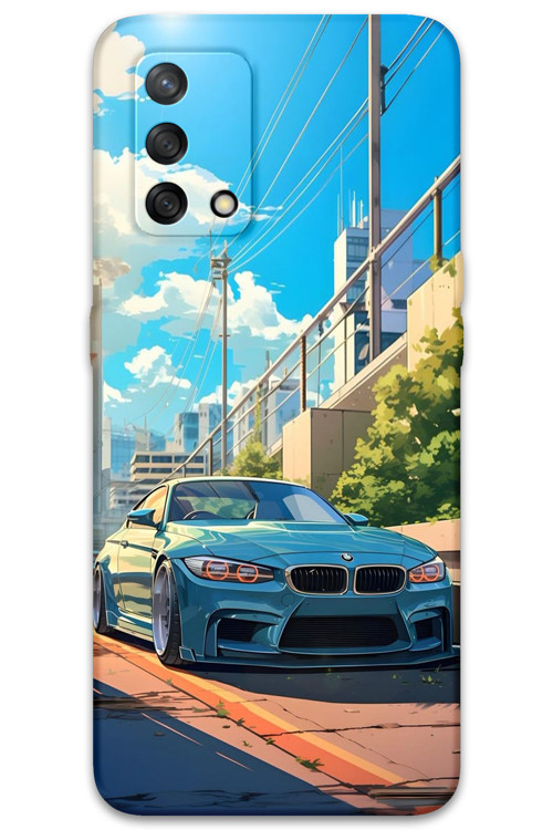 Oppo A74 Uyumlu Araba Desenli Telefon Kılıfı + Ekran Koruyucu - 5760