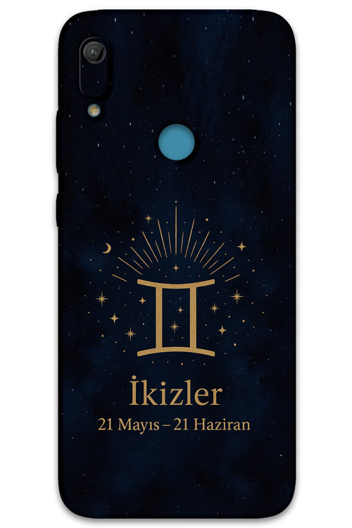 Huawei Y6S Uyumlu İkizler Burcu Desenli Telefon Kılıfı + Ekran Koruyucu - 5770
