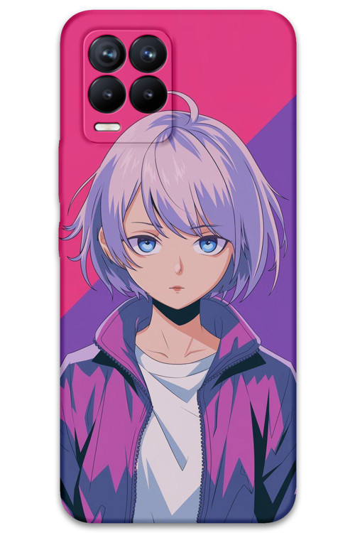 Realme 8 Uyumlu Anime Desenli Telefon Kılıfı + Ekran Koruyucu - 5742