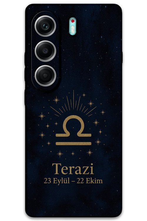 Tecno Camon 40 4G Uyumlu Terazi Burcu Desenli Telefon Kılıfı + Ekran Koruyucu - 5774