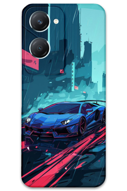 Vivo Y18 Uyumlu Araba Desenli Telefon Kılıfı + Ekran Koruyucu - 5763
