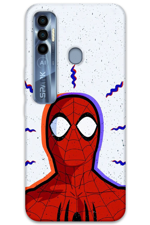 Tecno Spark 7 Pro Uyumlu Spiderman Desenli Telefon Kılıfı + Ekran Koruyucu - 5830