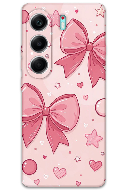 Tecno Camon 40 Pro 5G Uyumlu Kurdele Desenli Telefon Kılıfı + Ekran Koruyucu - 5803