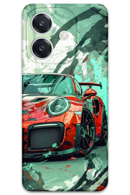 Oppo A3 Uyumlu Araba Desenli Telefon Kılıfı + Ekran Koruyucu - 5765