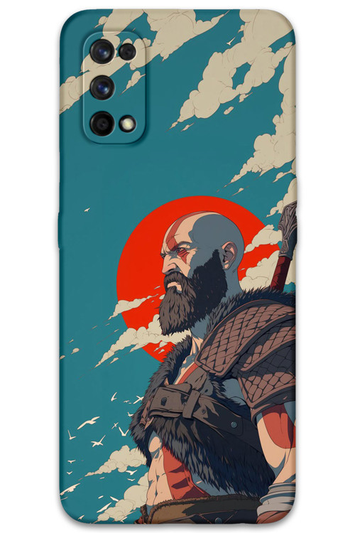 Realme 7 Pro Uyumlu Kratos Desenli Telefon Kılıfı + Ekran Koruyucu - 5824