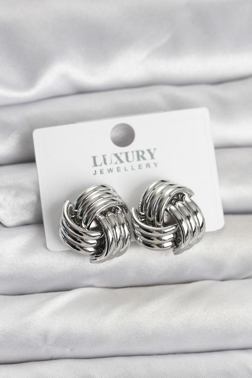 Zarif Kulaklar için Silver Pirinç Yapım Sarmal Kadın Küpe