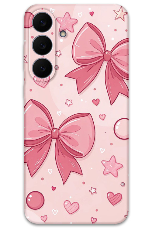 Galaxy S25 Fe Uyumlu Kurdele Desenli Telefon Kılıfı + Ekran Koruyucu - 5803