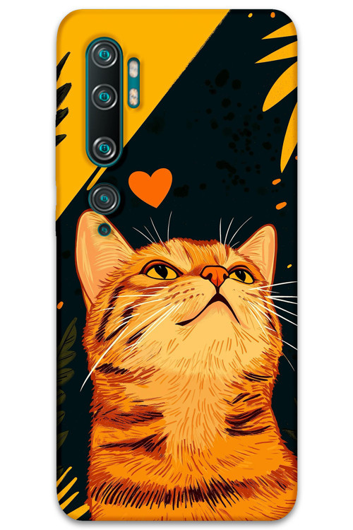 Xiaomi Mi Note 10 Uyumlu Kedi Desenli Telefon Kılıfı + Ekran Koruyucu - 5783