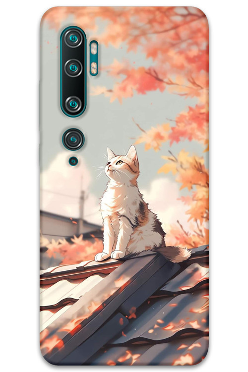 Xiaomi Mi Note 10 Uyumlu Kedi Desenli Telefon Kılıfı + Ekran Koruyucu - 5784