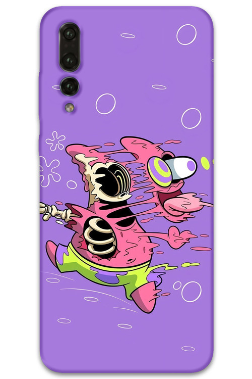 Huawei P20 Pro Uyumlu Sünger Bob Desenli Telefon Kılıfı + Ekran Koruyucu - 5939