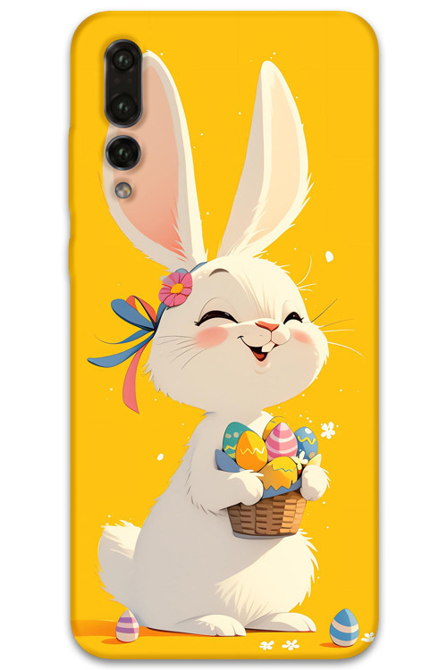 Huawei P20 Pro Uyumlu Tavşan Desenli Telefon Kılıfı + Ekran Koruyucu - 5807
