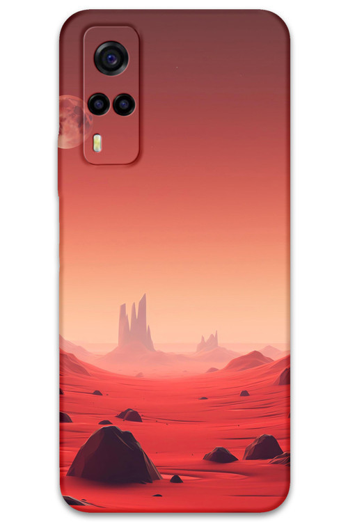 Vivo Y53S Uyumlu Uzay Desenli Telefon Kılıfı + Ekran Koruyucu - 5859