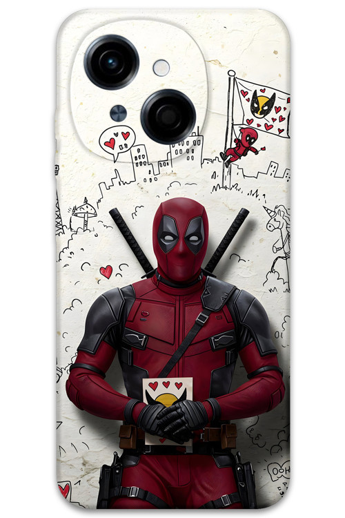Tecno Spark Go 1 2025 Uyumlu Deadpool Desenli Telefon Kılıfı + Ekran Koruyucu - 5927