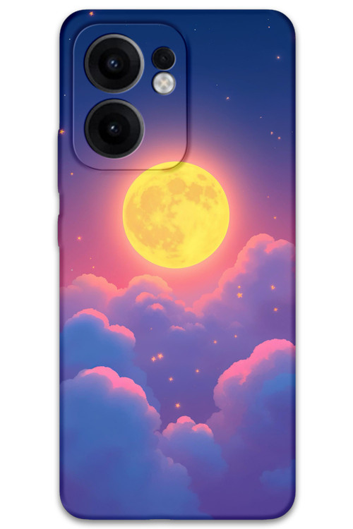 Oppo Reno 13F 5G Uyumlu Uzay Desenli Telefon Kılıfı + Ekran Koruyucu - 5869