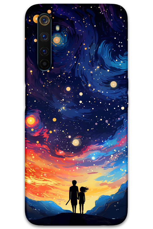 Realme 6 Pro Uyumlu Uzay Desenli Telefon Kılıfı + Ekran Koruyucu - 5863