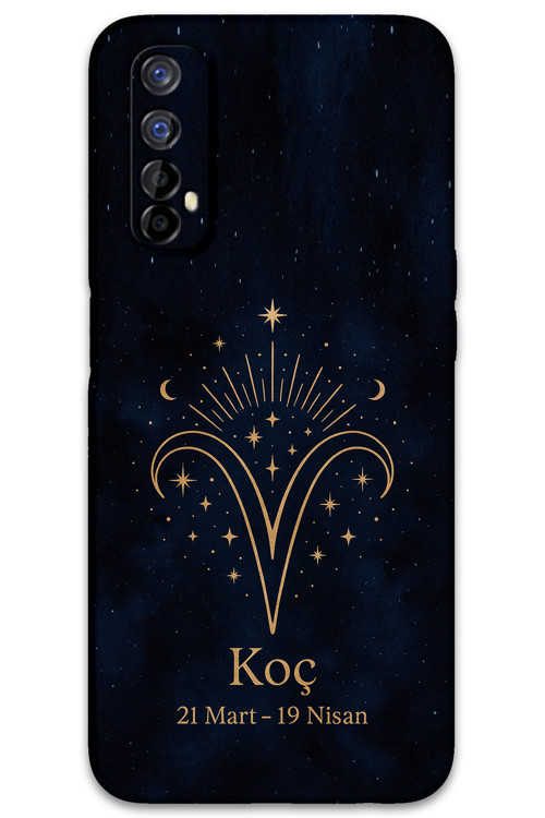 Realme 7 Uyumlu Koç Burcu Desenli Telefon Kılıfı + Ekran Koruyucu - 5768