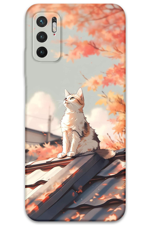 Xiaomi Redmi Note 10 5G Uyumlu Kedi Desenli Telefon Kılıfı + Ekran Koruyucu - 5784