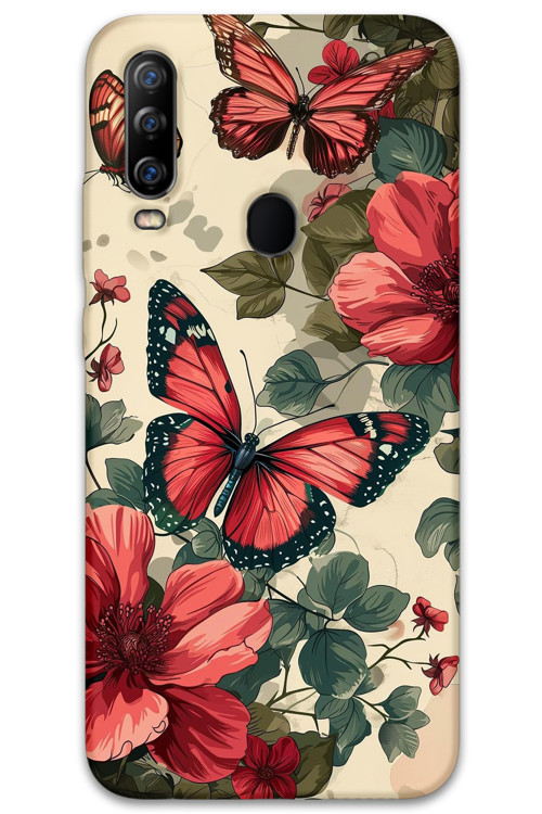 Gm 20 Pro Uyumlu Kelebek Desenli Telefon Kılıfı + Ekran Koruyucu - 5795