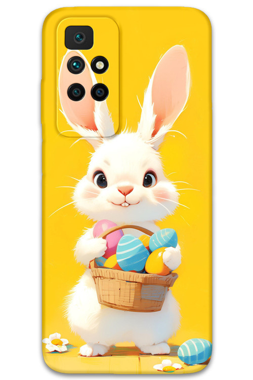 Xiaomi Redmi 10 Uyumlu Tavşan Desenli Telefon Kılıfı + Ekran Koruyucu - 5806