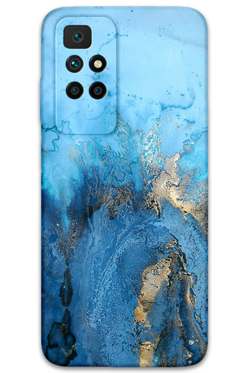 Xiaomi Redmi 10 Uyumlu Mermer Desenli Telefon Kılıfı + Ekran Koruyucu - 5812