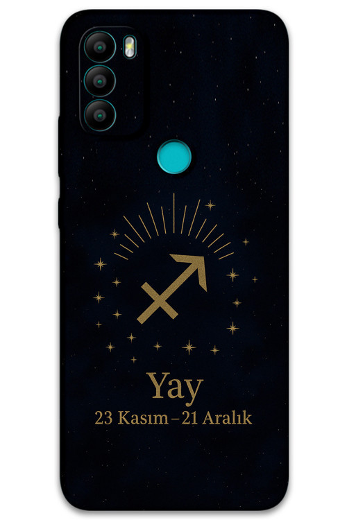 Gm 21 Plus Uyumlu Yay Burcu Desenli Telefon Kılıfı + Ekran Koruyucu - 5776