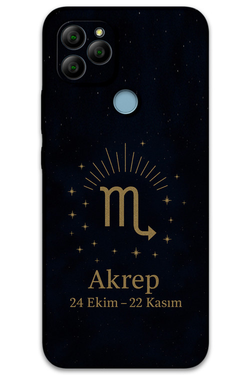 Gm 21 Uyumlu Akrep Burcu Desenli Telefon Kılıfı + Ekran Koruyucu - 5775