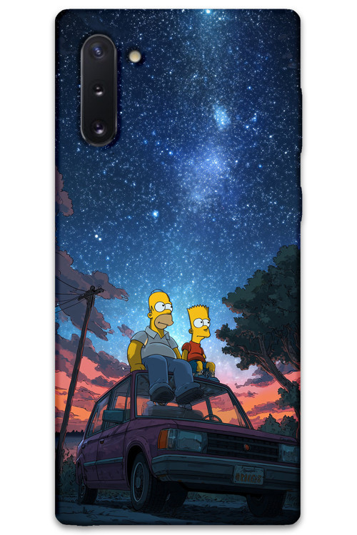 Galaxy Note 10 Uyumlu Simpson Desenli Telefon Kılıfı + Ekran Koruyucu - 5937