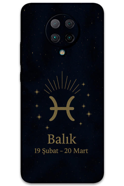 Poco F2 Pro Uyumlu Balık Burcu Desenli Telefon Kılıfı + Ekran Koruyucu - 5779