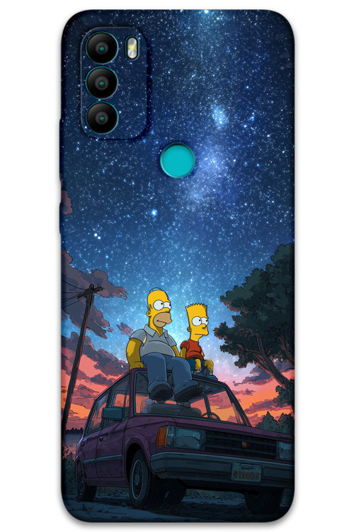 Gm 21 Plus Uyumlu Simpson Desenli Telefon Kılıfı + Ekran Koruyucu - 5937