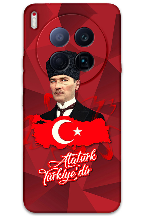 Tecno Camon 40 Premier 5G Uyumlu Atatürk Desenli Telefon Kılıfı + Ekran Koruyucu - 5851