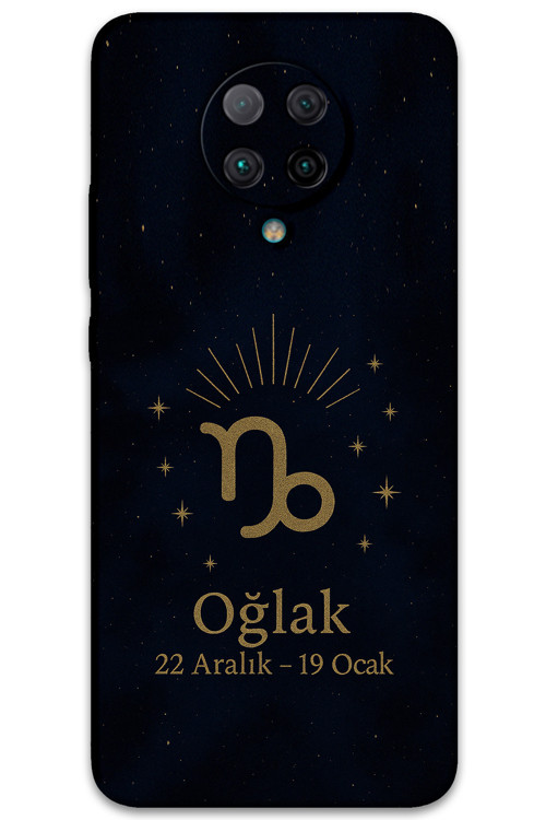 Poco F2 Pro Uyumlu Oğlak Burcu Desenli Telefon Kılıfı + Ekran Koruyucu - 5777