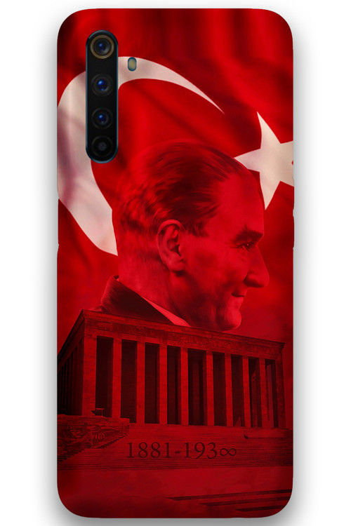 Realme 6 Pro Uyumlu Atatürk Desenli Telefon Kılıfı + Ekran Koruyucu - 5848