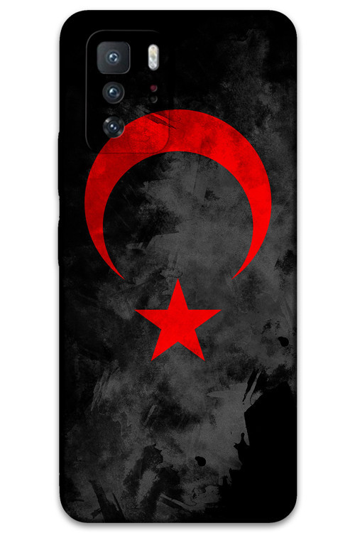 Poco X3 Gt Uyumlu Türk Bayrağı Desenli Telefon Kılıfı + Ekran Koruyucu - 5852