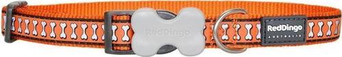 Reddingo Reflektörlü Kemik Desenli Turuncu Boyun Tasması S 15mm / 24-36 cm