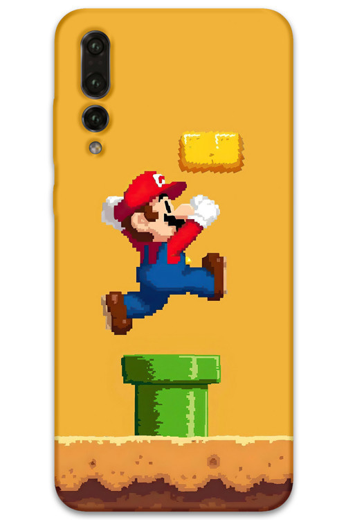 Huawei P20 Pro Uyumlu Mario Desenli Telefon Kılıfı + Ekran Koruyucu - 5941