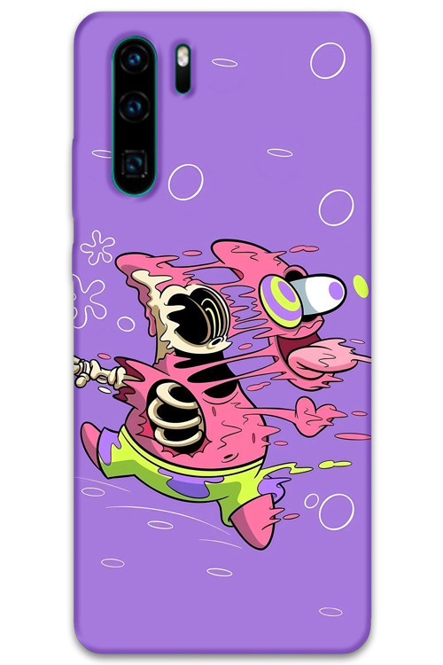 Huawei P30 Pro Uyumlu Sünger Bob Desenli Telefon Kılıfı + Ekran Koruyucu - 5939
