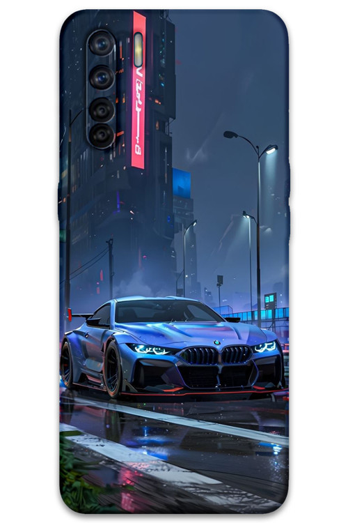 Oppo A91 Uyumlu Araba Desenli Telefon Kılıfı + Ekran Koruyucu - 5767