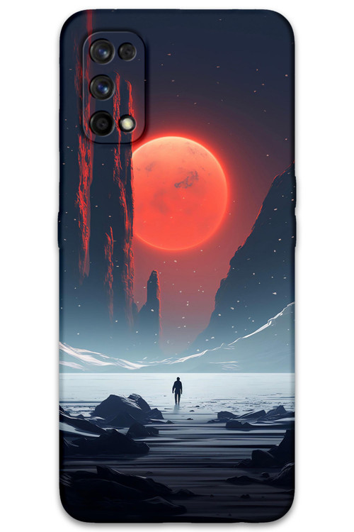 Realme 7 Pro Uyumlu Uzay Desenli Telefon Kılıfı + Ekran Koruyucu - 5861
