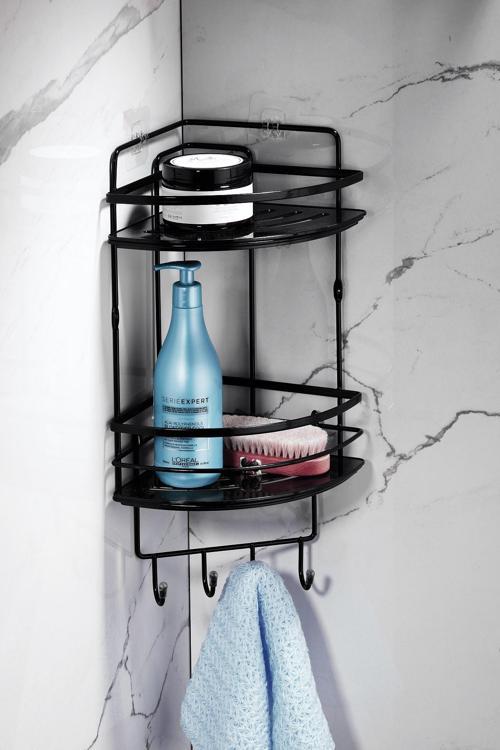 Yapışkanlı Ömür Boyu Paslanmaz Kristal Ayarlanabilir Raf Banyo Düzenleyici Şampuanlık LK-02 SSSK