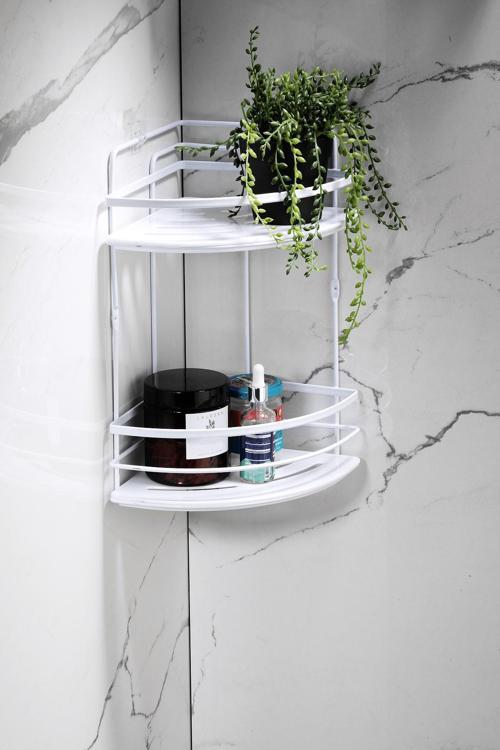 Yapışkanlı Ömür Boyu Paslanmaz Kristal Ayarlanabilir Raf Banyo Düzenleyici Şampuanlık LK-02 BB