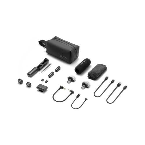 Magic-02 Usb-c - Lightning ve 3.5mm Trs Girişli Gürültü Engelleyicili 4 in 1 Yaka Mikrofonu