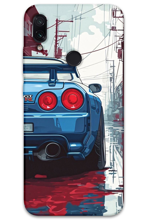 Xiaomi Redmi Note 7 Uyumlu Araba Desenli Telefon Kılıfı + Ekran Koruyucu - 5761